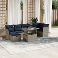 thumbnail image 1 of vidaXL 8 Piece Patio Sofa Set with Cushions Gray Poly Rattan, 1 of 10