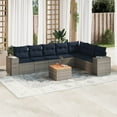 thumbnail image 1 of vidaXL 8 Piece Patio Sofa Set with Cushions Gray Poly Rattan, 1 of 5
