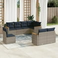thumbnail image 1 of vidaXL 8 Piece Patio Sofa Set with Cushions Gray Poly Rattan, 1 of 9