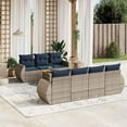 thumbnail image 1 of vidaXL 8 Piece Patio Sofa Set with Cushions Gray Poly Rattan, 1 of 6