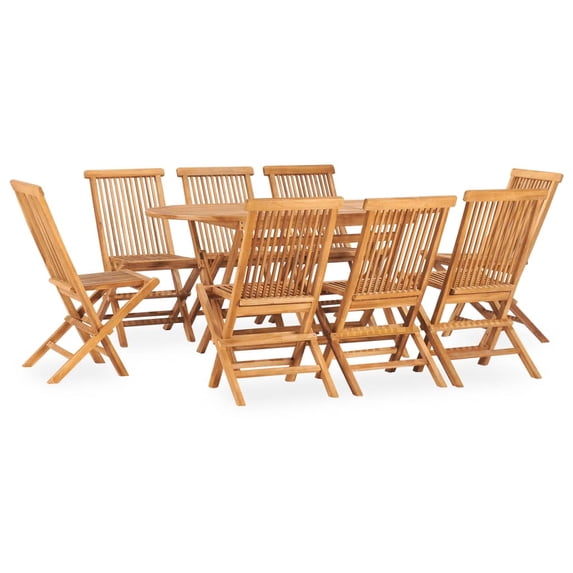 vidaXL Outdoor Dining Set Natural Teak Smooth sanded teak hardwood