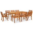 thumbnail image 1 of vidaXL 9 Piece Garden Dining Set Solid Acacia Wood, 1 of 8