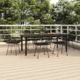thumbnail image 1 of vidaXL 9 Piece Patio Dining Set Black Poly Rattan, 1 of 10