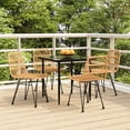 thumbnail image 1 of vidaXL 9 Piece Patio Dining Set Black Poly Rattan, 1 of 10