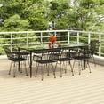 thumbnail image 1 of vidaXL 9 Piece Patio Dining Set Black Poly Rattan, 1 of 10