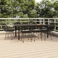 thumbnail image 1 of vidaXL 9 Piece Patio Dining Set Black Poly Rattan, 1 of 10