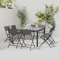 thumbnail image 1 of vidaXL 9 Piece Patio Dining Set Steel, 1 of 9