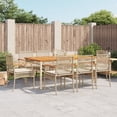 thumbnail image 1 of vidaXL 9 Piece Patio Dining Set with Cushions Beige Poly Rattan, 1 of 8