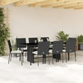 thumbnail image 1 of vidaXL 9 Piece Patio Dining Set with Cushions Black Poly Rattan, 1 of 8