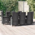 thumbnail image 1 of vidaXL 9 Piece Patio Dining Set with Cushions Black Poly Rattan, 1 of 9
