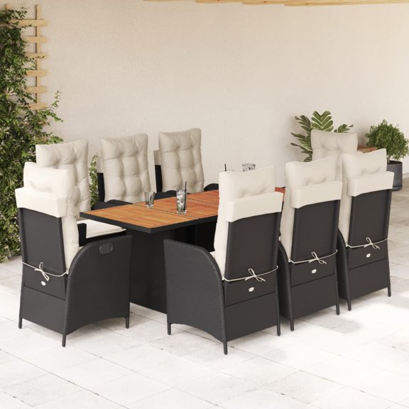 vidaXL Garden Dining Set Black