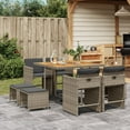 thumbnail image 1 of vidaXL 9 Piece Patio Dining Set with Cushions Gray Poly Rattan, 1 of 11