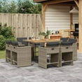 thumbnail image 1 of vidaXL 9 Piece Patio Dining Set with Cushions Gray Poly Rattan, 1 of 9