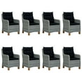 thumbnail image 1 of vidaXL 9 Piece Patio Dining Set with Cushions Poly Rattan Light Gray, 1 of 7