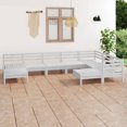 thumbnail image 1 of vidaXL 9 Piece Patio Lounge Set Solid Pinewood White, 1 of 40