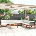 thumbnail image 1 of vidaXL 9 Piece Patio Lounge Set with Cushions Cream Solid Acacia Wood, 1 of 12