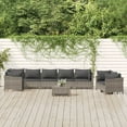 thumbnail image 1 of vidaXL 9 Piece Patio Lounge Set with Cushions Gray Poly Rattan, 1 of 10