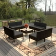 thumbnail image 1 of vidaXL 9 Piece Patio Lounge Set with Cushions Poly Rattan Black, 1 of 4