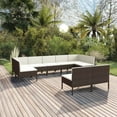 thumbnail image 1 of vidaXL 9 Piece Patio Lounge Set with Cushions Poly Rattan Brown, 3094603, 1 of 4