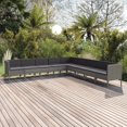 thumbnail image 1 of vidaXL 9 Piece Patio Lounge Set with Cushions Poly Rattan Gray, 1 of 6