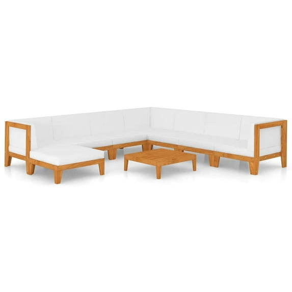 vidaXL 9 Piece Patio Lounge Set with Cushions Solid Acacia Wood