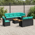 thumbnail image 1 of vidaXL 9 Piece Patio Sofa Set with Cushions Black Poly Rattan (US only), 1 of 9