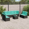 thumbnail image 1 of vidaXL 9 Piece Patio Sofa Set with Cushions Black Poly Rattan, 1 of 4