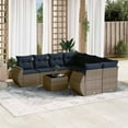 thumbnail image 1 of vidaXL 9 Piece Patio Sofa Set with Cushions Gray Poly Rattan, 1 of 6