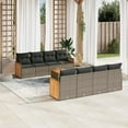 thumbnail image 1 of vidaXL 9 Piece Patio Sofa Set with Cushions Gray Poly Rattan, 1 of 10