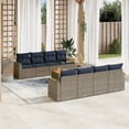 thumbnail image 1 of vidaXL 9 Piece Patio Sofa Set with Cushions Gray Poly Rattan, 1 of 5
