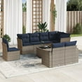 thumbnail image 1 of vidaXL 9 Piece Patio Sofa Set with Cushions Gray Poly Rattan, 1 of 4