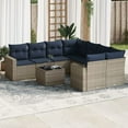 thumbnail image 1 of vidaXL 9 Piece Patio Sofa Set with Cushions Gray Poly Rattan, 1 of 5