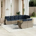 thumbnail image 1 of vidaXL 9 Piece Patio Sofa Set with Cushions Gray Poly Rattan, 1 of 6