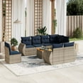 thumbnail image 1 of vidaXL 9 Piece Patio Sofa Set with Cushions Gray Poly Rattan, 1 of 6