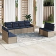 thumbnail image 1 of vidaXL 9 Piece Patio Sofa Set with Cushions Gray Poly Rattan, 1 of 4