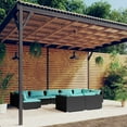 thumbnail image 1 of vidaXL 9-Piece Rattan Outdoor Patio Dining Set with Cushions, Black/Water Blue, 1 of 7