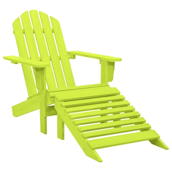 vidaXL Adirondack Chair Patio Adirondack Chair with Ottoman Solid Wood Fir
