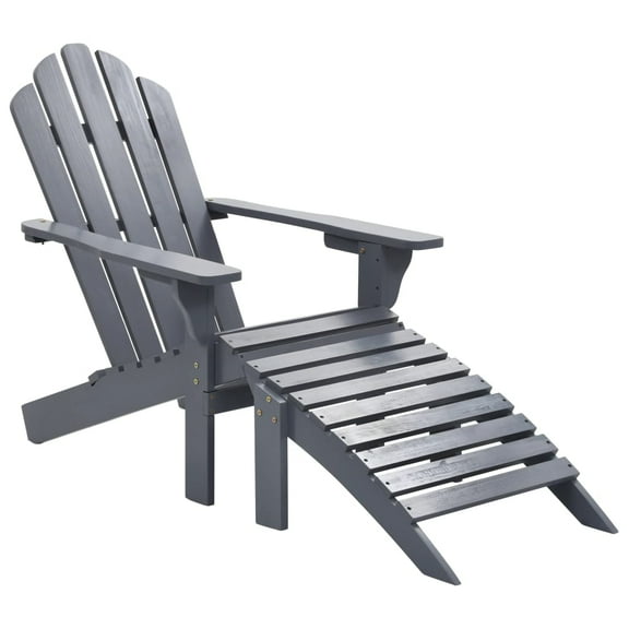vidaXL Adirondack Chair Patio Adirondack Chair with Ottoman Solid Wood Fir