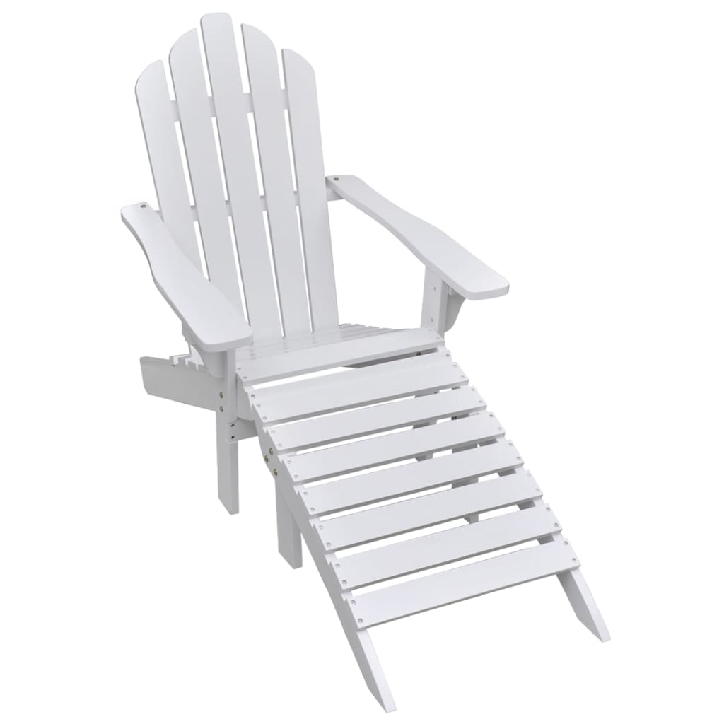 vidaXL Adirondack Chair Patio Adirondack Chair with Ottoman Solid Wood Fir