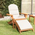 thumbnail image 1 of vidaXL Garden Collection Outdoor Chair Acacia Wood with Cushion - Cream White Foldable, 1 of 8