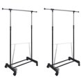 thumbnail image 1 of vidaXL Adjustable Clothes Rack 4 Castors 2 Hanging Rails, 1 of 27