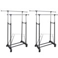 thumbnail image 1 of vidaXL Clothes Rack Set of 2 Black, Silver Stainless Steel, PP Plastic, 1 of 6