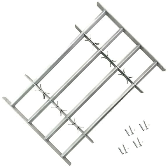 vidaXL Adjustable Security Grille for Windows with 4 Crossbars 19.7"-25.6"