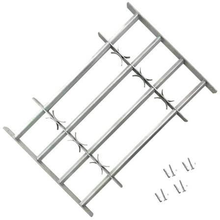vidaXL 1 Piece Steel Adjustable Window Security Grille with 4 Crossbars 27.6"-41.3"