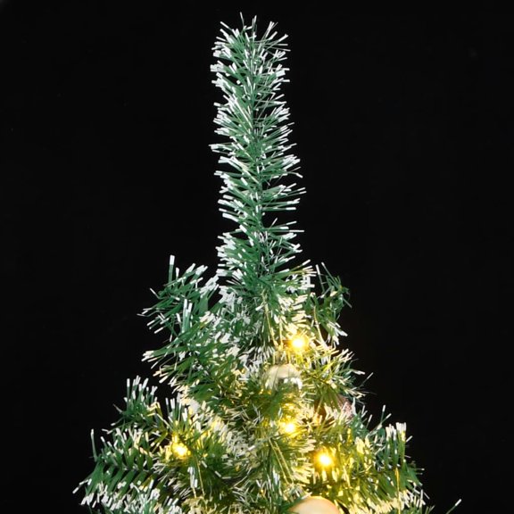 vidaXL Artificial Christmas Tree 300 LEDs&Ball Set&Flocked Snow 70.9"