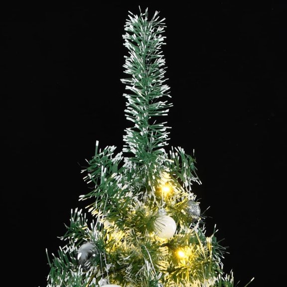 vidaXL Artificial Christmas Tree 300 LEDs&Ball Set&Flocked Snow 70.9"