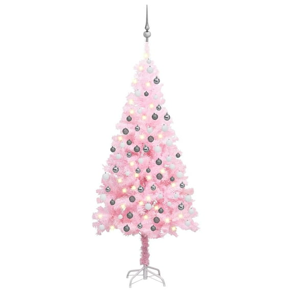 vidaXL Artificial Christmas Tree with LEDs&Ball Set PET Multi Colors/Sizes