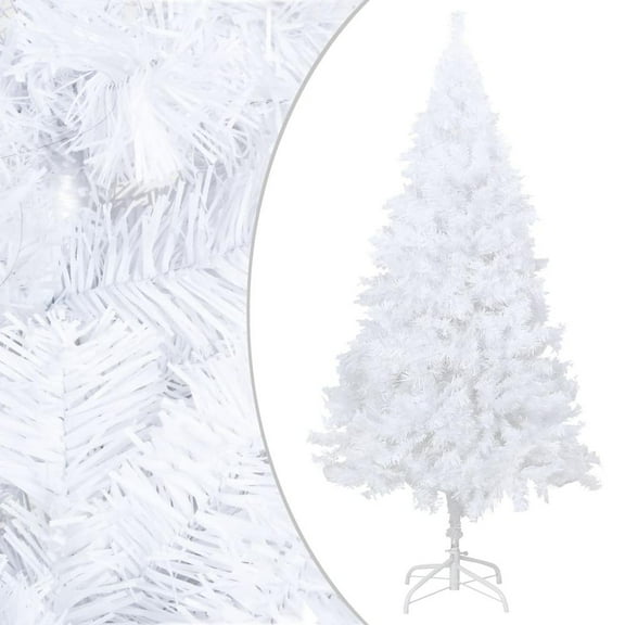 vidaXL Artificial Christmas Tree with Thick Branches White 94.5" PVC, 321041