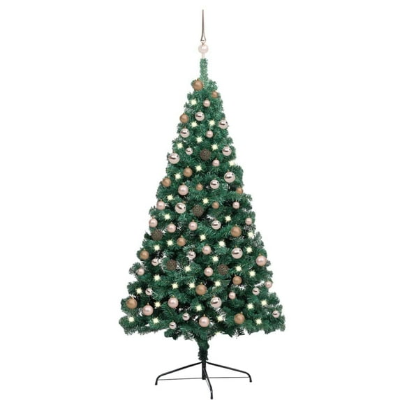 vidaXL Artificial Half Christmas Tree with LEDs&Ball Set Multi Colors/Sizes