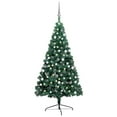 thumbnail image 1 of vidaXL Artificial Half Pre-lit Christmas Tree with Ball Set Party Decoration, 1 of 3